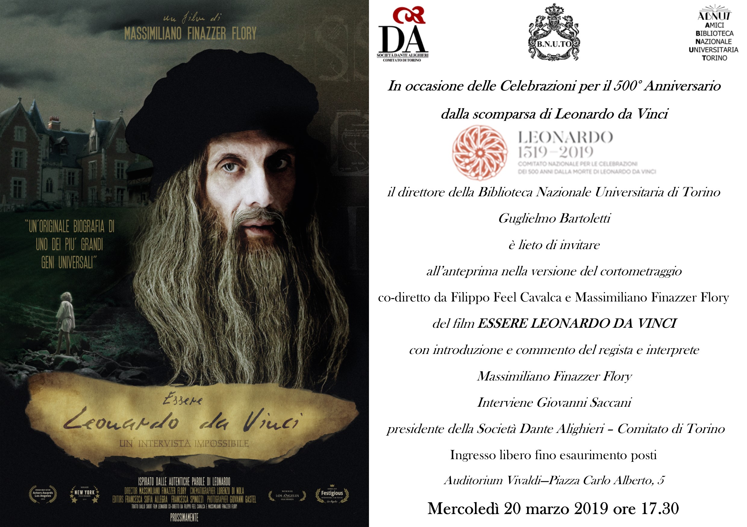 Essere Leonardo da Vinci – Trailer 20/3/2019 Biblioteca Nazionale