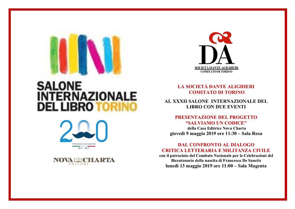 Gli appuntamenti della Dante Comitato di Torino al Salone del libro