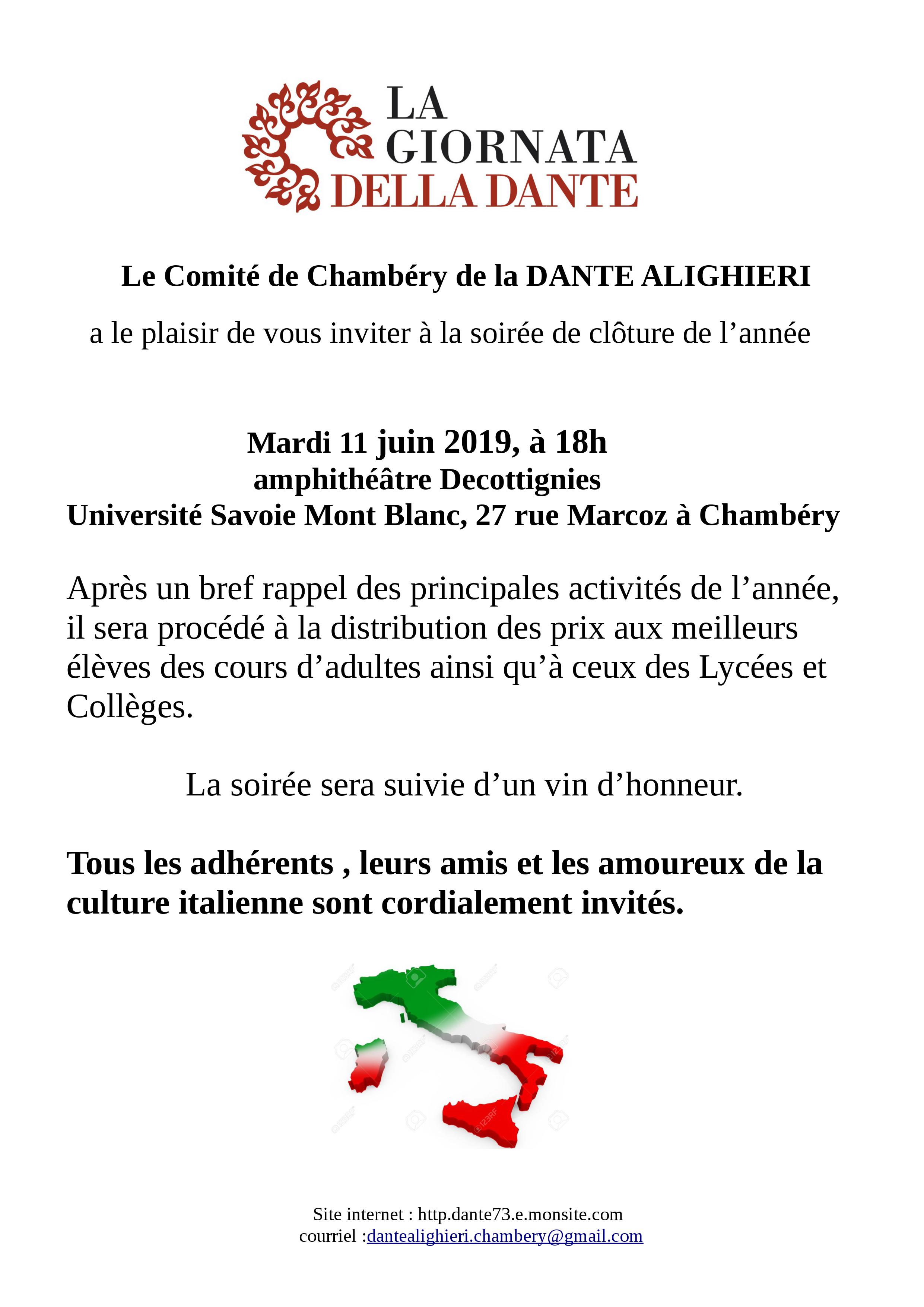 11/6/2019 iniziative del comitato Dante di Chambery