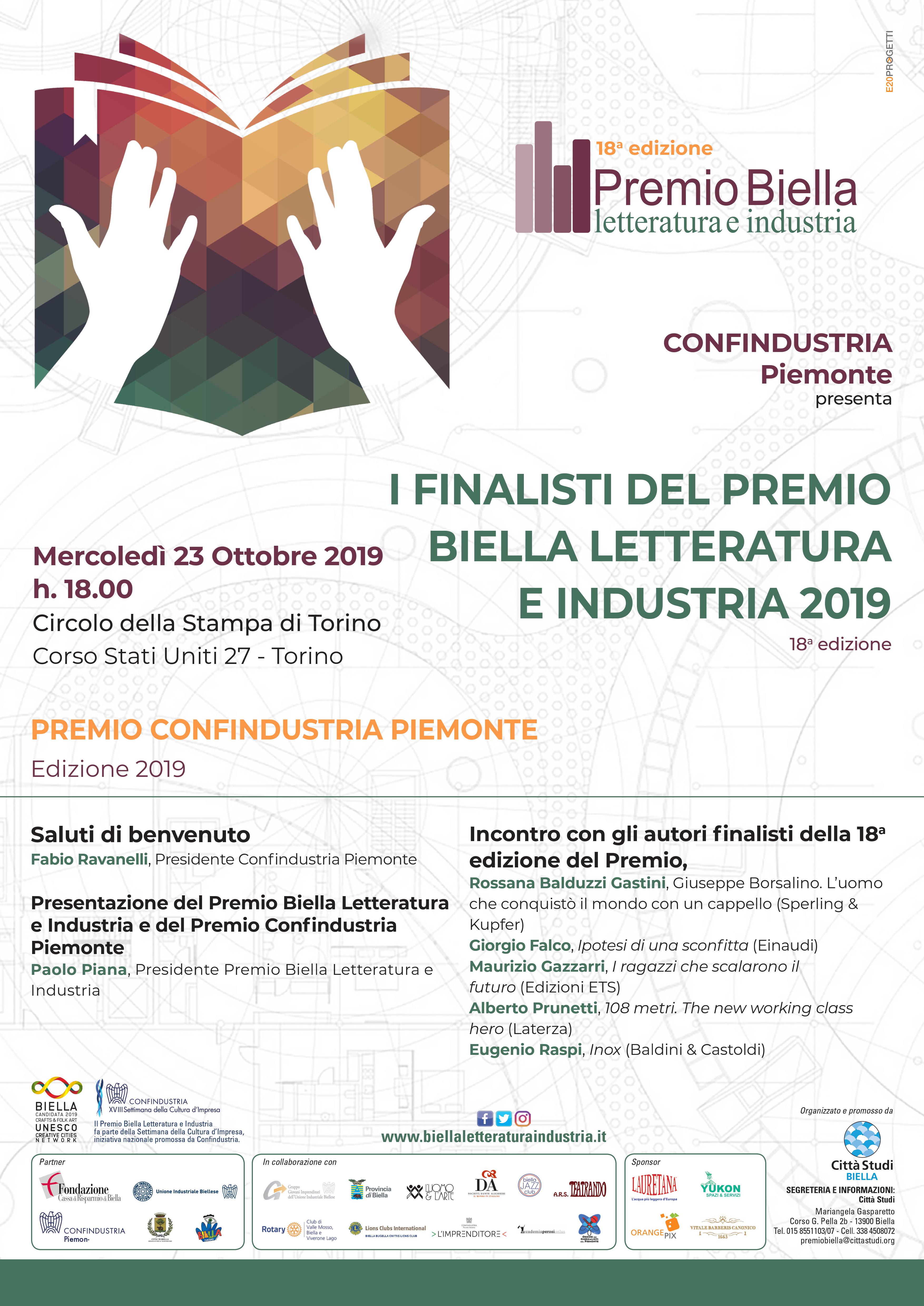23/10/19 Finalsti Premio Biella Letteratura e Industria