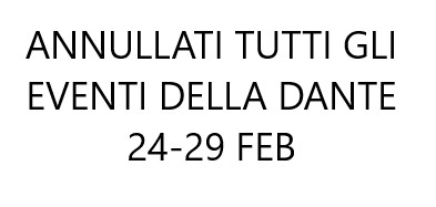 Annullati tutti gli eventi della Danate di questa settimana 24-29 febbraio per ordinanza Conoravirus.