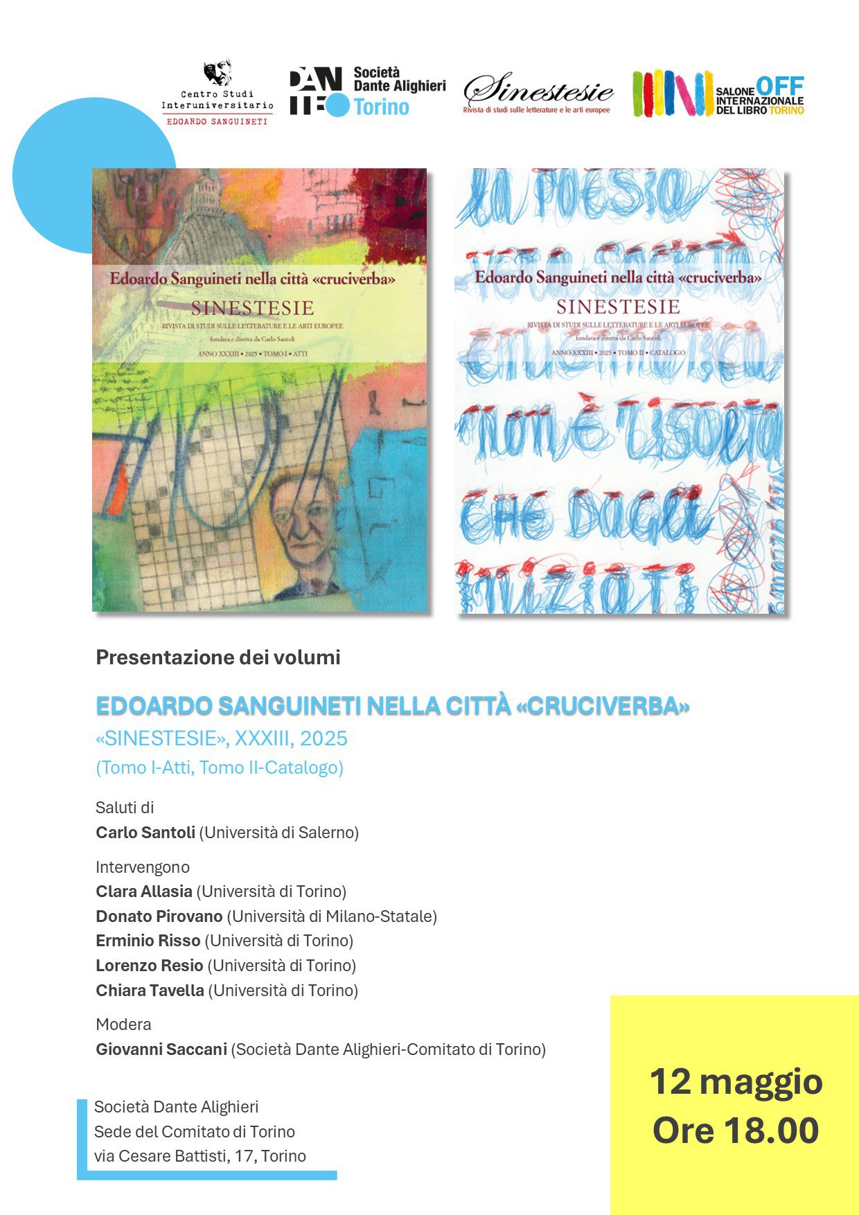 Presentazione dei volumi Edoardo Sanguinetti nella città “Cruciverba”