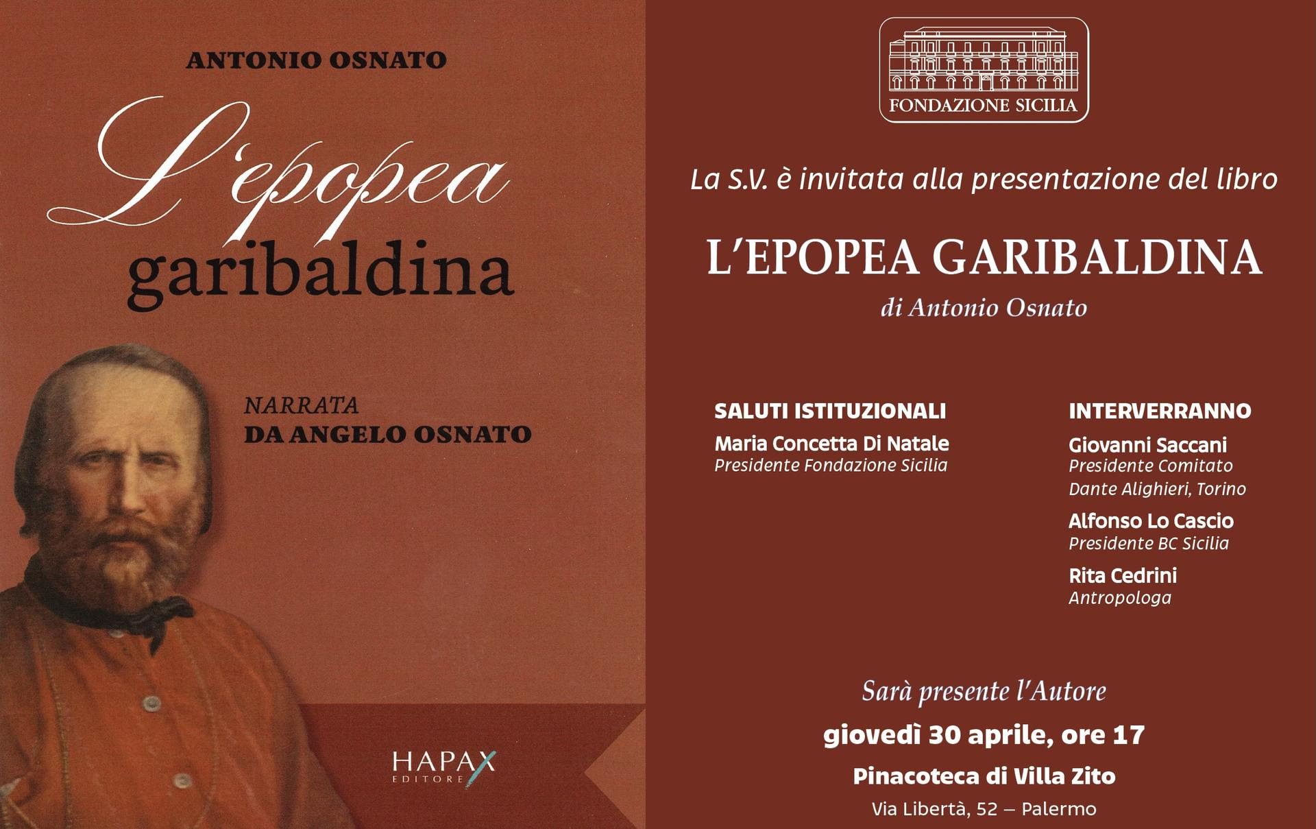 Registrazione della presentazione del libro “L’epopea garibaldina narrata da A. Osnato”